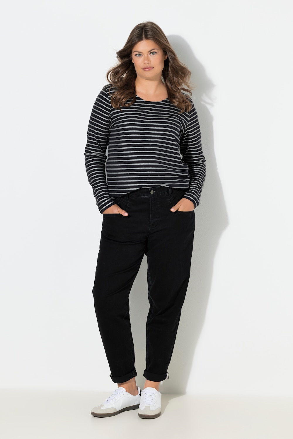 Große Größen Mom-Jeans, Damen, schwarz, Größe: 42, Baumwolle, LAURASON von LAURASON