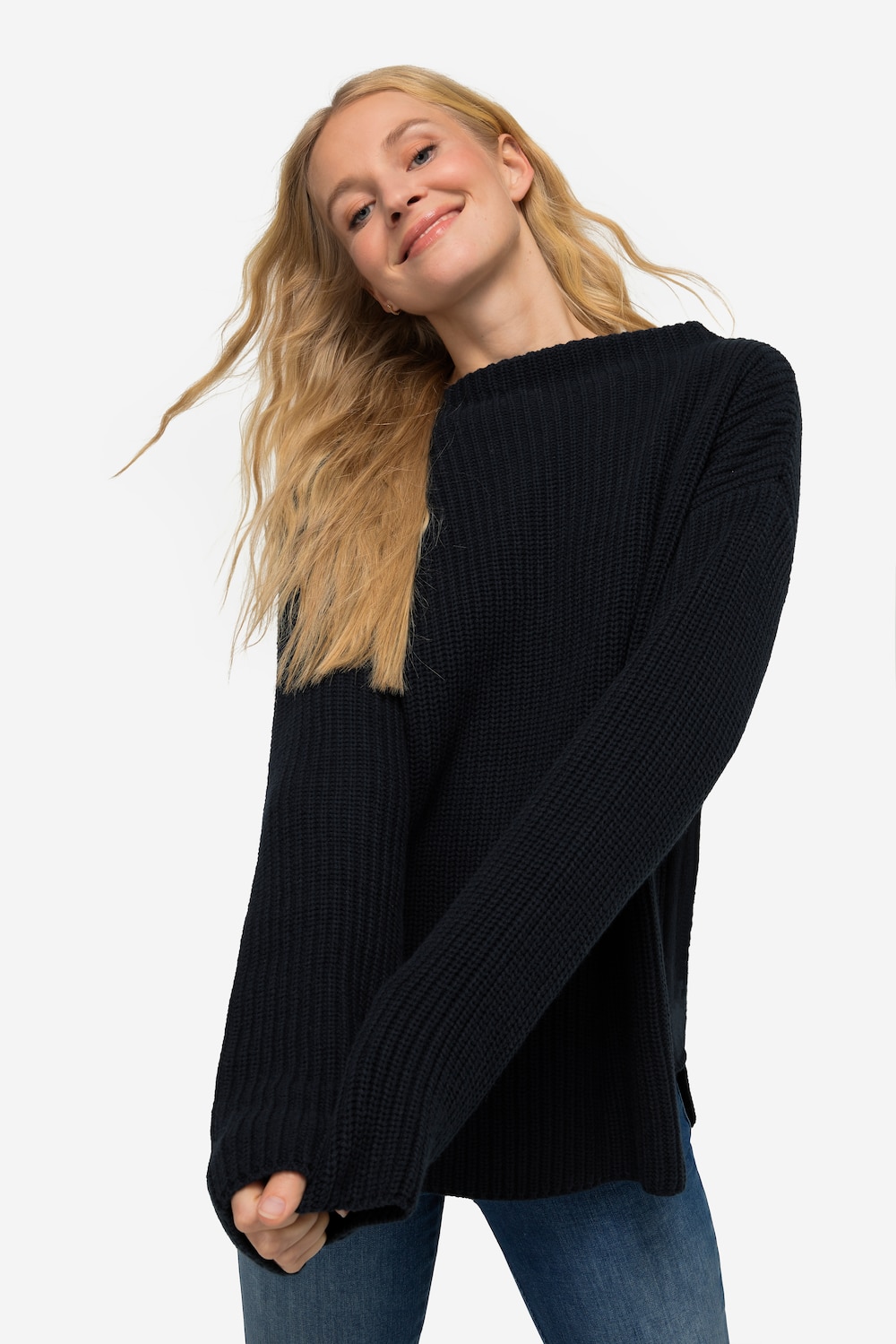 Große Größen Pullover, Damen, blau, Größe: L, Baumwolle/Synthetische Fasern, LAURASON von LAURASON