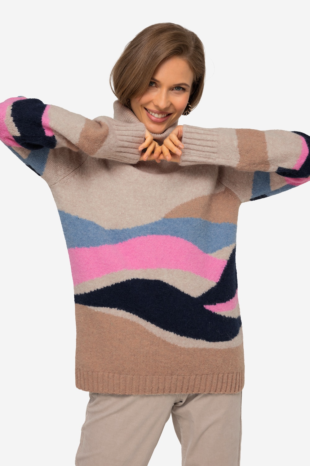 Große Größen Pullover, Damen, grau, Größe: XL, Synthetische Fasern, LAURASON von LAURASON