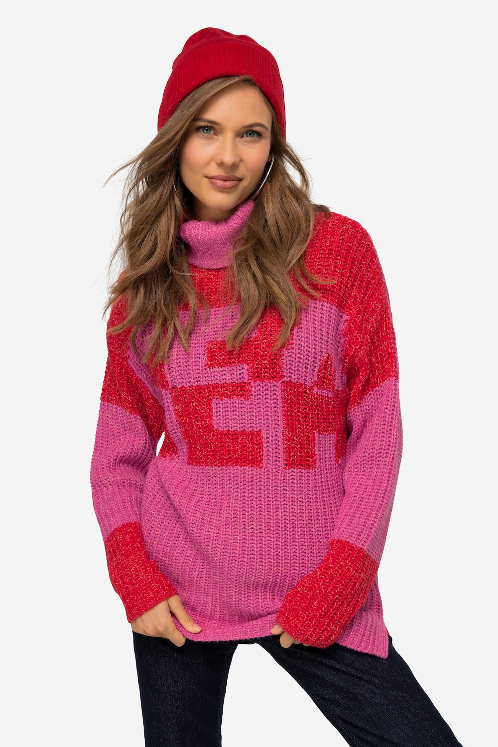 Große Größen Pullover, Damen, rosa, Größe: XL, Synthetische Fasern/Baumwolle, LAURASON von LAURASON