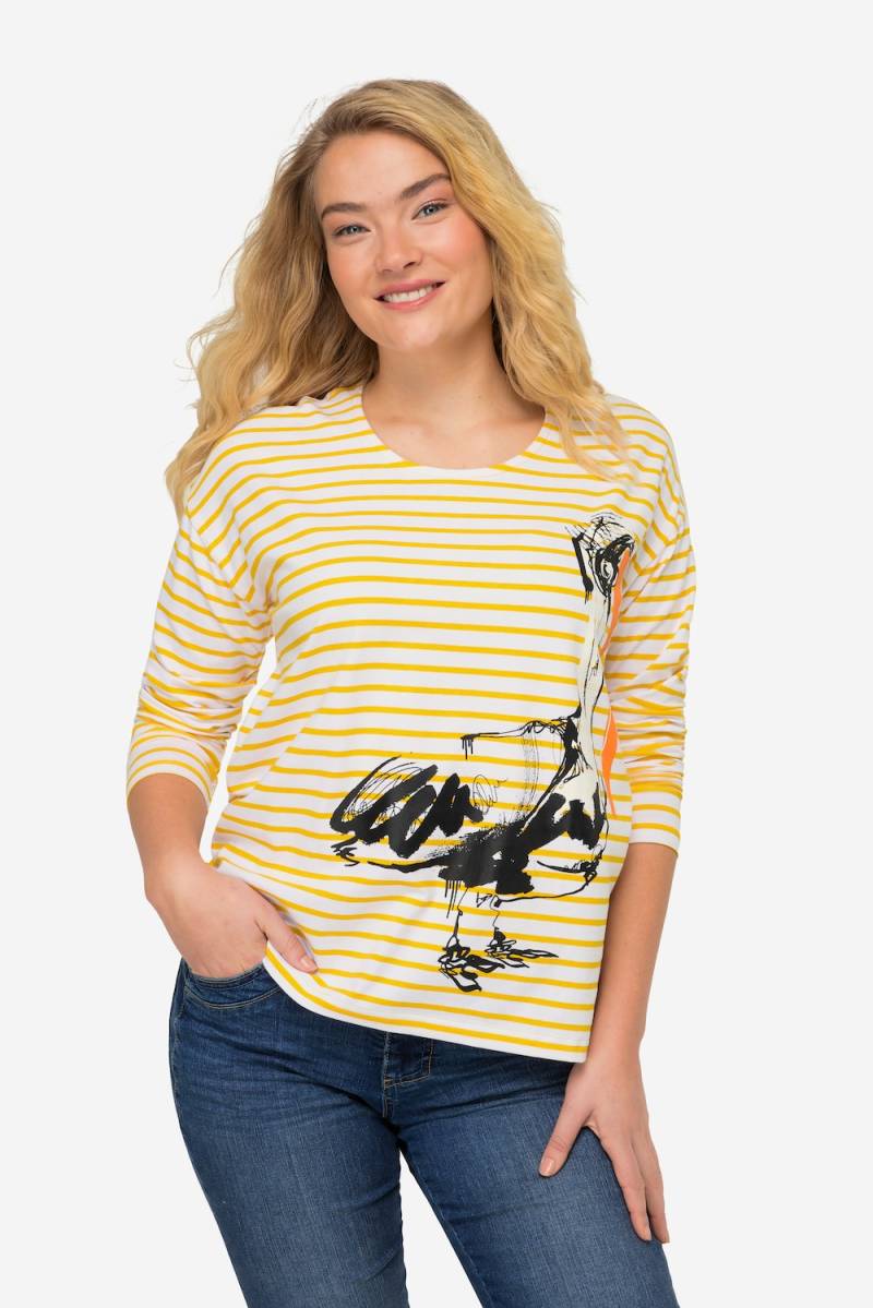 Große Größen Ringel-Shirt, Damen, orange, Größe: XL, Baumwolle, LAURASON von LAURASON