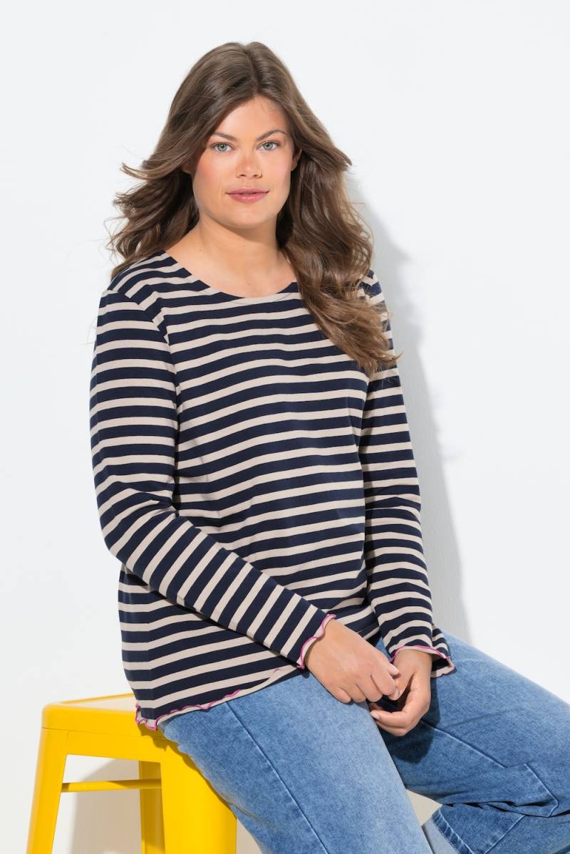 Große Größen Ringelshirt, Damen, blau, Größe: 52/54, Baumwolle, LAURASON von LAURASON