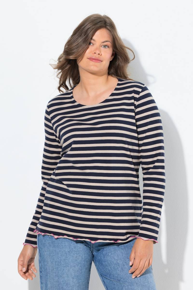 Große Größen Ringelshirt, Damen, blau, Größe: 56/58, Baumwolle, LAURASON von LAURASON