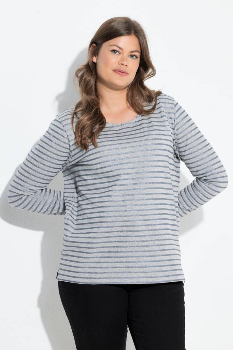 Große Größen Ringelshirt, Damen, grau, Größe: 40/42, Baumwolle/Viskose, LAURASON von LAURASON