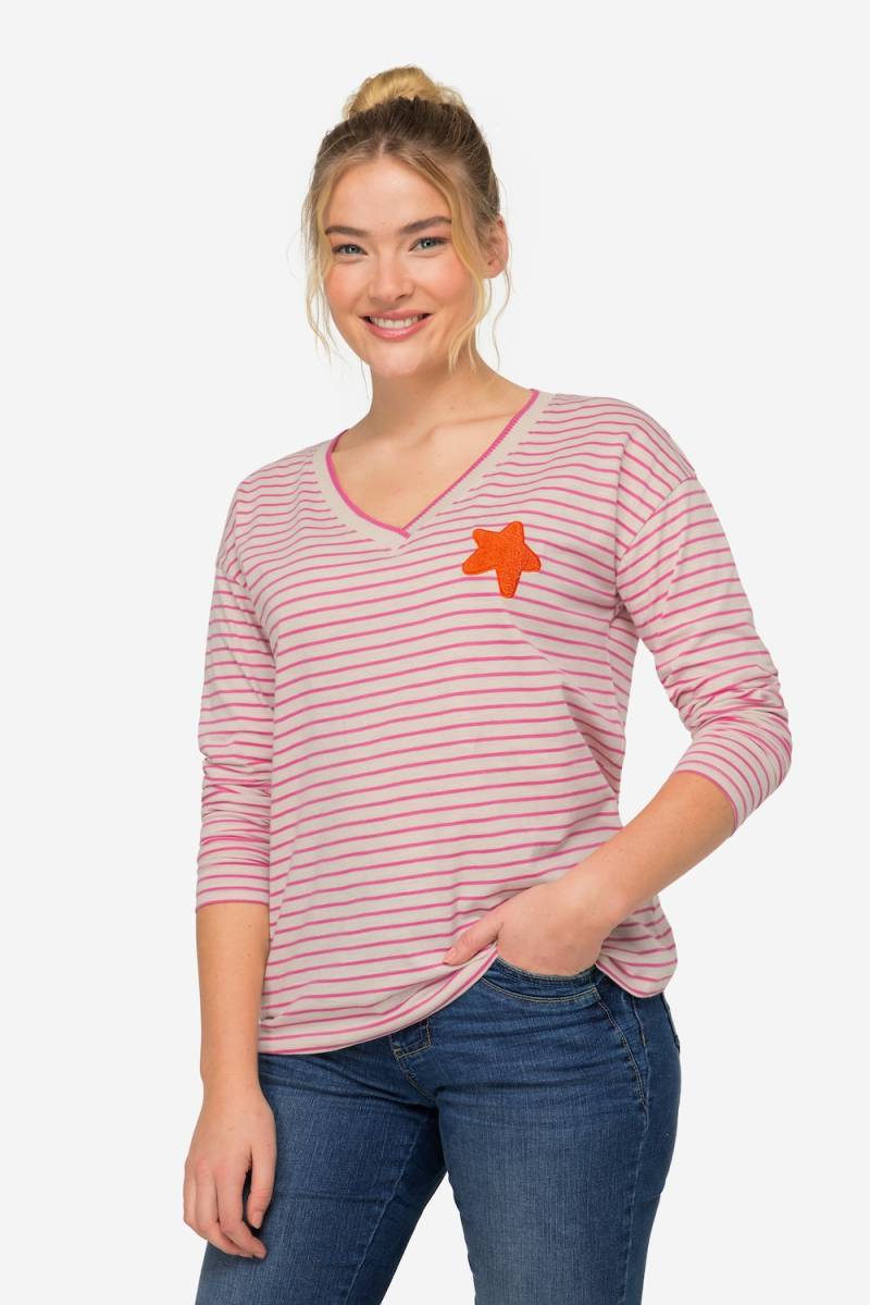 Große Größen Ringelshirt, Damen, rosa, Größe: XL, Baumwolle, LAURASON von LAURASON
