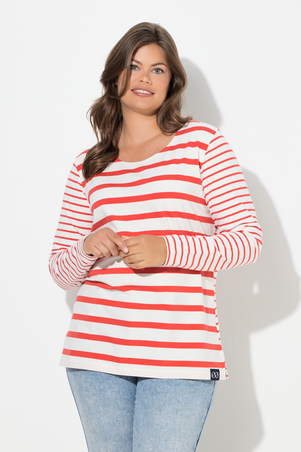 Große Größen Ringelshirt, Damen, rot, Größe: 56/58, Baumwolle, LAURASON von LAURASON