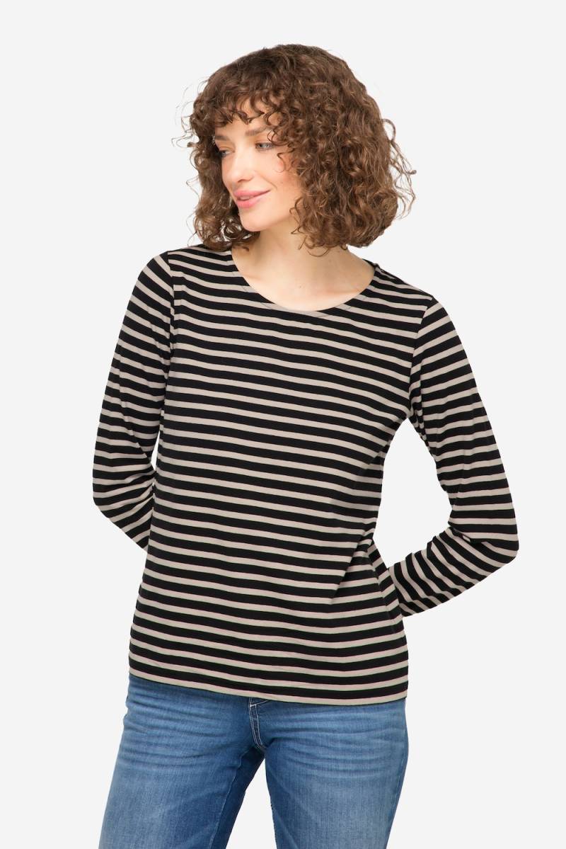 Große Größen Ringelshirt, Damen, schwarz, Größe: M, Baumwolle, LAURASON von LAURASON