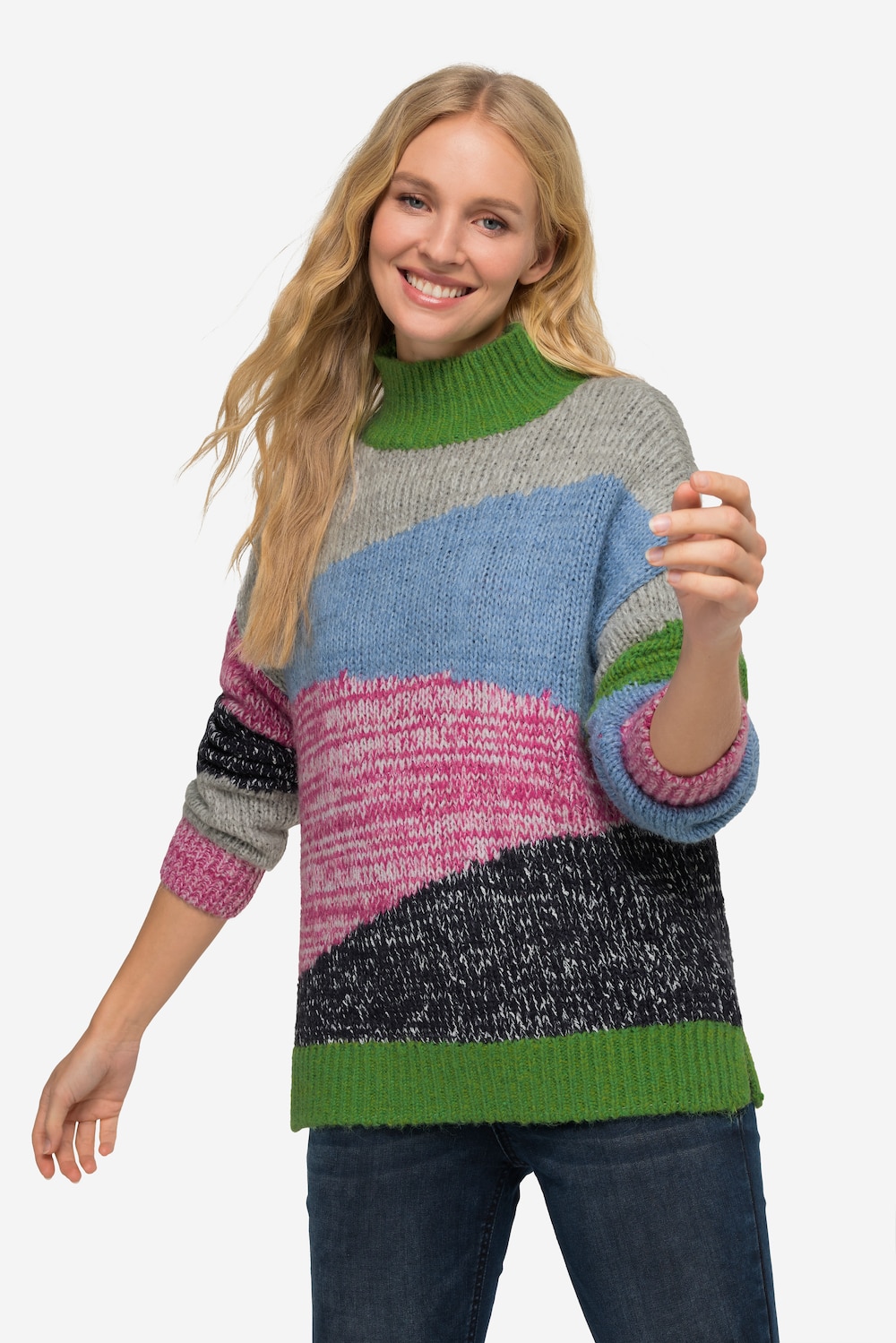 Große Größen Rollkragen-Pullover, Damen, blau, Größe: L, Synthetische Fasern/Nylon, LAURASON Große Größen Rollkragen-Pullover, Damen, blau, Größe: L, Synthetische Fasern/Nylon, LAURASON von LAURASON