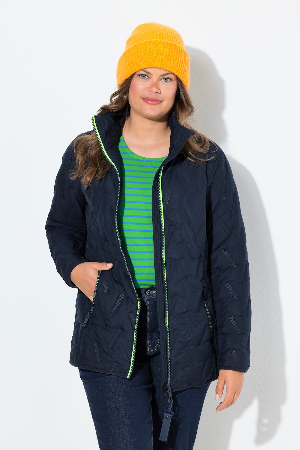 Große Größen Sandwich-Steppjacke, Damen, blau, Größe: 44/46, Polyester, LAURASON von LAURASON