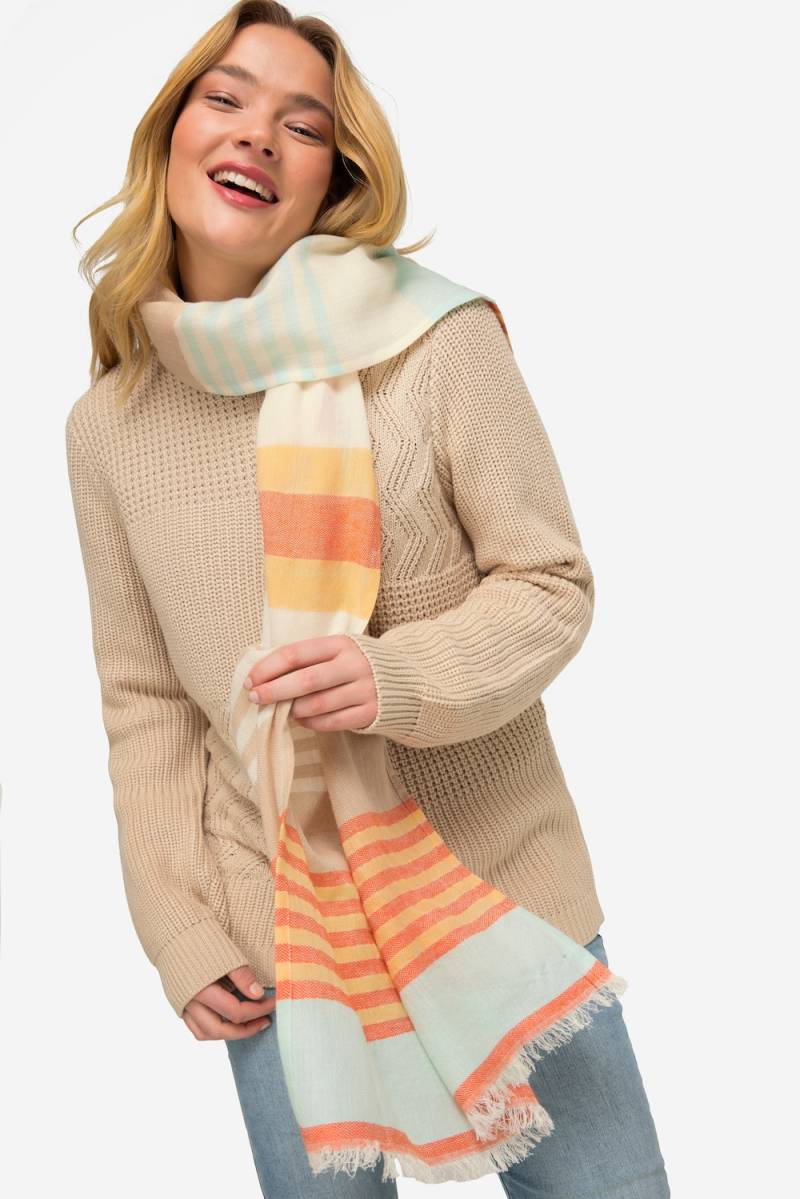 Große Größen Schal, Damen, beige, Größe: One Size, Baumwolle/Synthetische Fasern/Leinen, LAURASON Große Größen Schal, Damen, beige, Größe: One Size, Baumwolle/Synthetische Fasern/Leinen, LAURASON von LAURASON