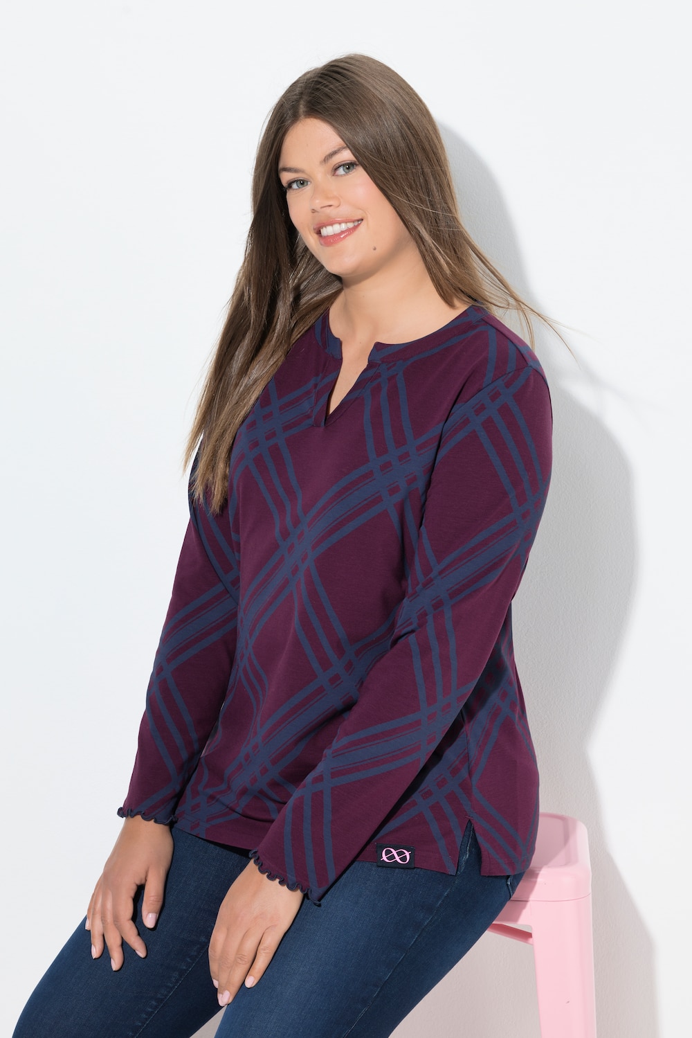 Große Größen Shirt, Damen, lila, Größe: 40/42, Baumwolle, LAURASON von LAURASON