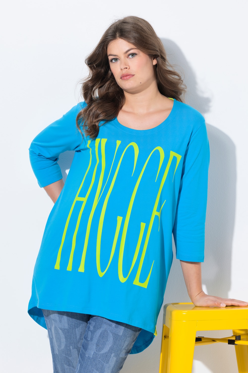 Große Größen Shirt, Damen, türkis, Größe: 44/46, Baumwolle, LAURASON von LAURASON