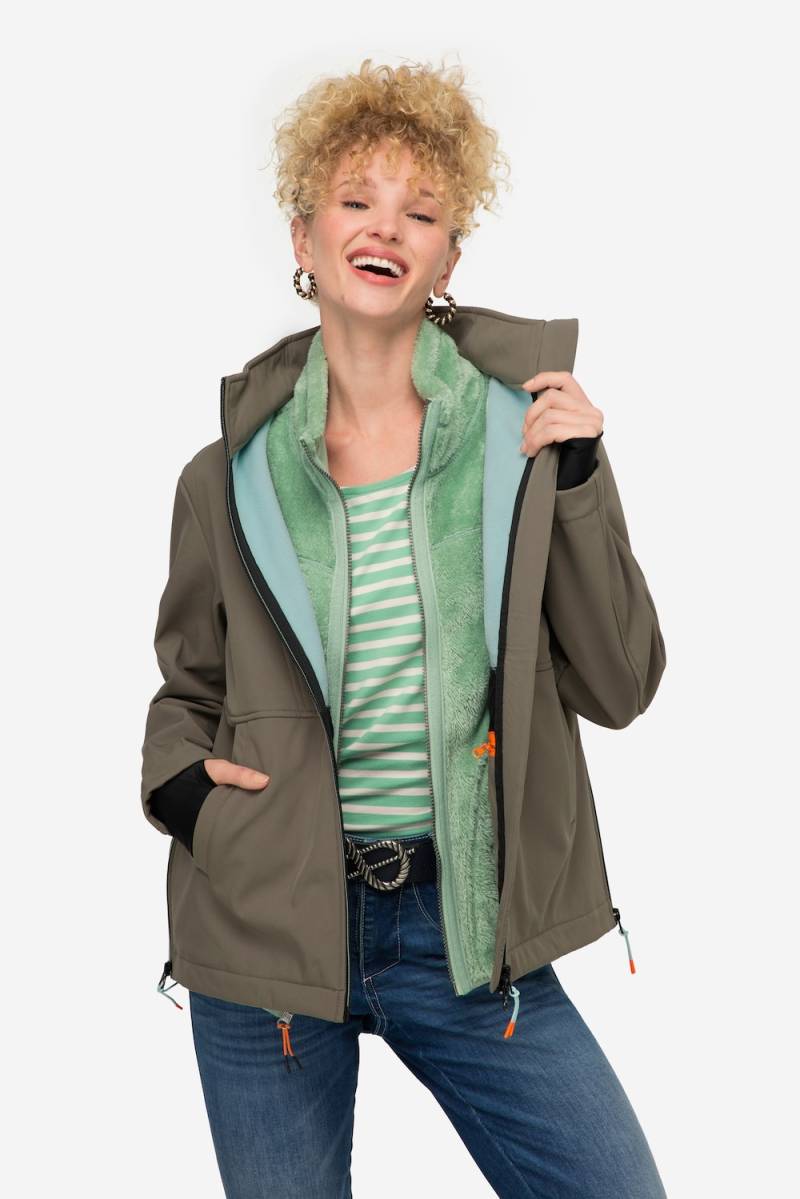 Große Größen Softshell-Jacke, Damen, grau, Größe: L, Polyester, LAURASON von LAURASON