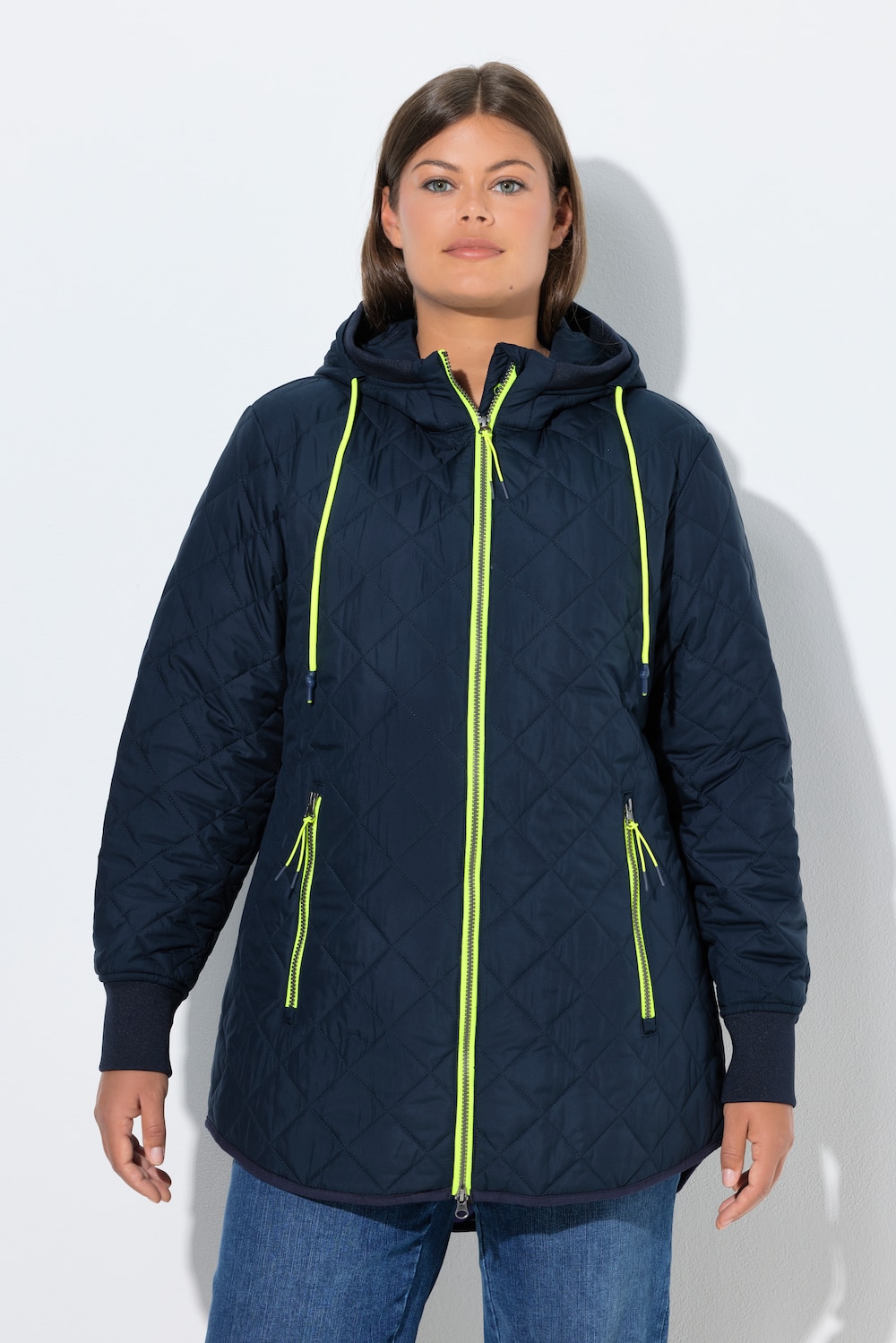 Große Größen Steppjacke mit Druckfutter, Damen, blau, Größe: 52/54, Polyester, LAURASON von LAURASON