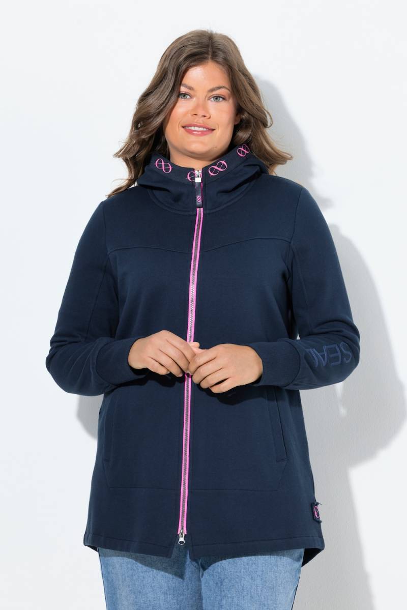 Große Größen Sweatjacke, Damen, blau, Größe: 40/42, Baumwolle/Polyester, LAURASON von LAURASON