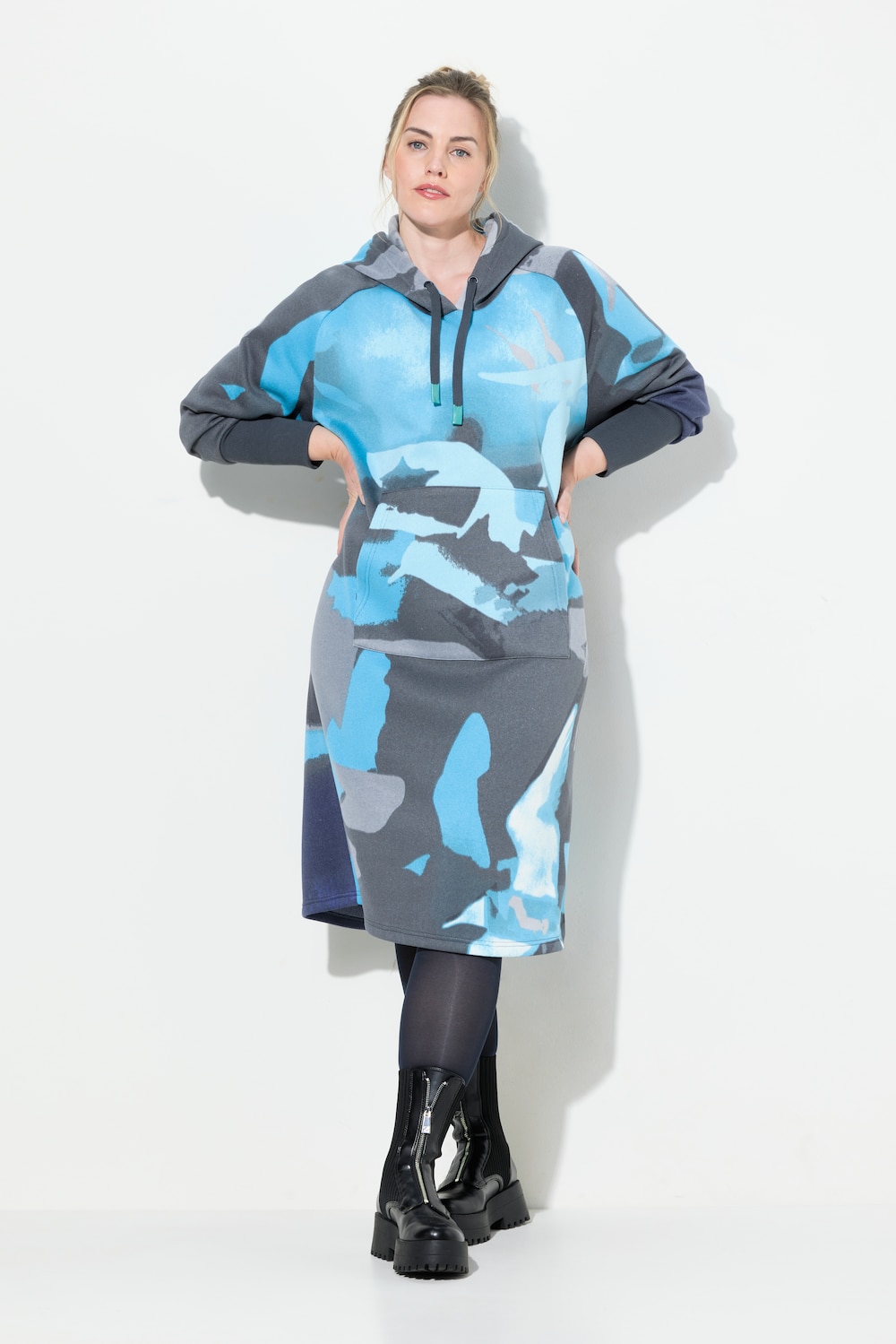 Große Größen Sweatkleid, Damen, türkis, Größe: 3XL, LAURASON von LAURASON