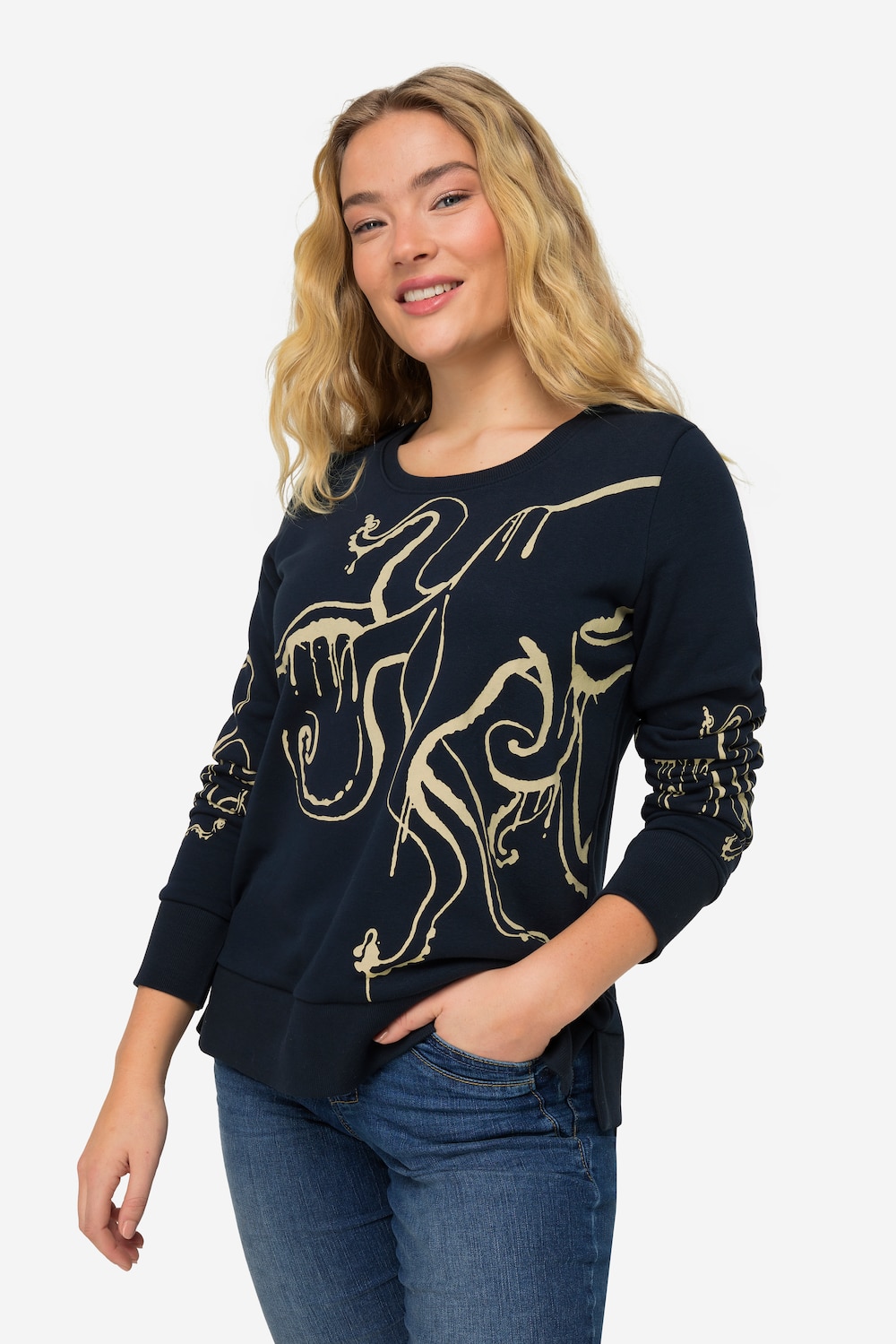 Große Größen Sweatshirt, Damen, blau, Größe: L, Baumwolle/Polyester, LAURASON Große Größen Sweatshirt, Damen, blau, Größe: L, Baumwolle/Polyester, LAURASON von LAURASON