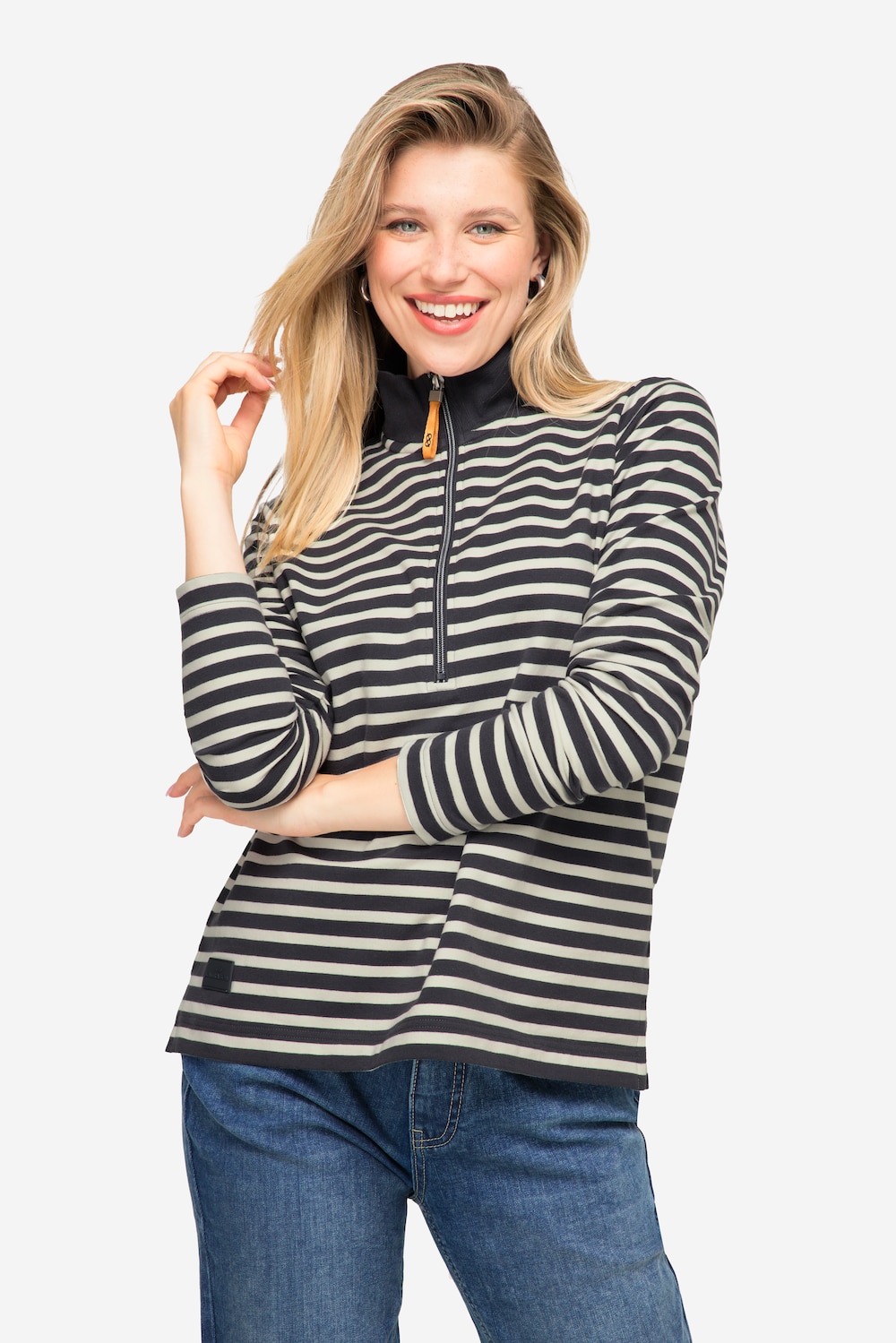 Große Größen Sweatshirt, Damen, grau, Größe: L, Baumwolle, LAURASON von LAURASON