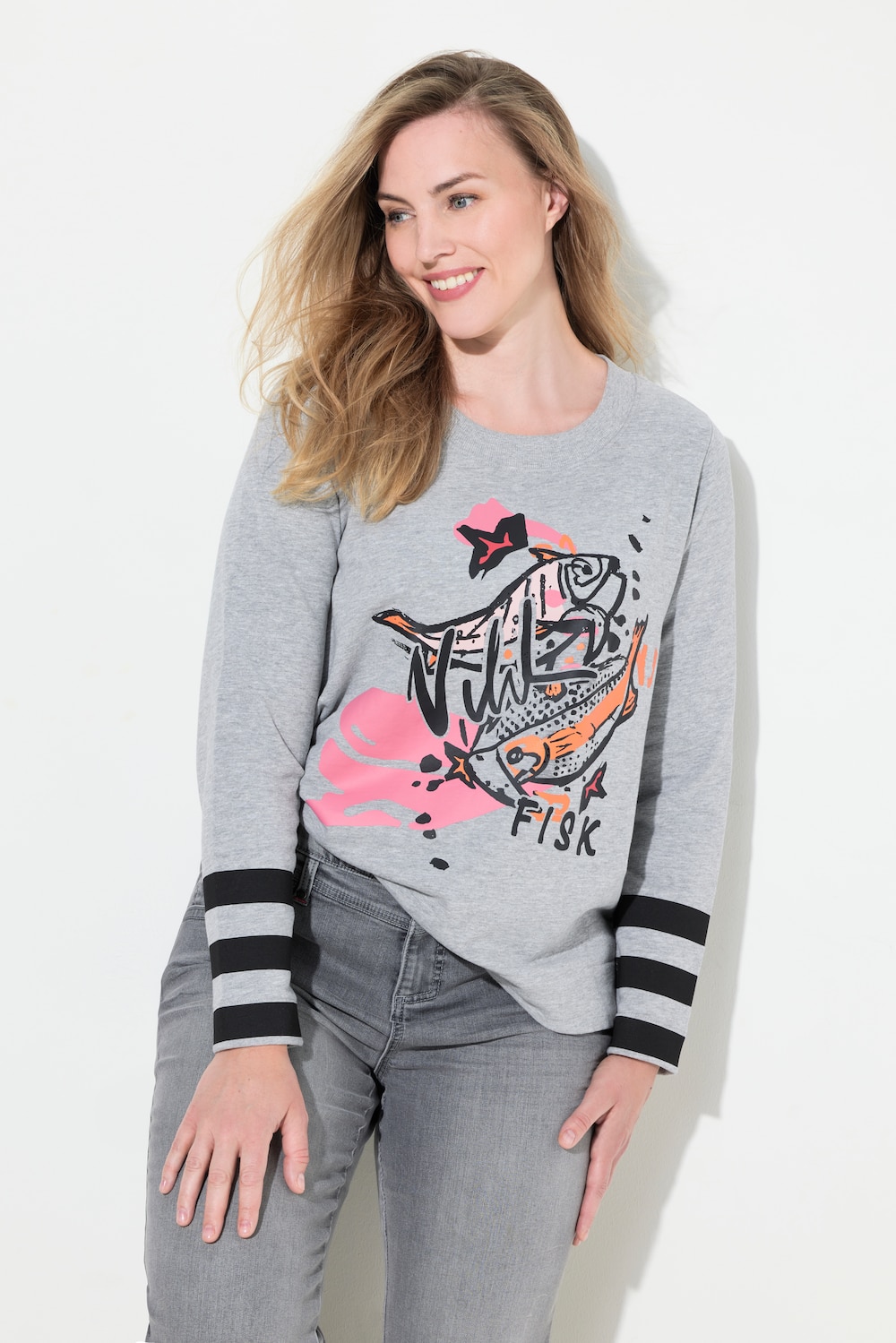 Große Größen Sweatshirt, Damen, grau, Größe: XL, Baumwolle/Polyester, LAURASON Große Größen Sweatshirt, Damen, grau, Größe: XL, Baumwolle/Polyester, LAURASON von LAURASON