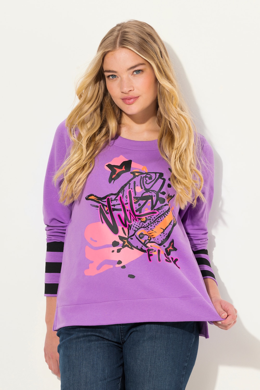 Große Größen Sweatshirt, Damen, lila, Größe: XXL, Baumwolle/Polyester, LAURASON Große Größen Sweatshirt, Damen, lila, Größe: XXL, Baumwolle/Polyester, LAURASON von LAURASON