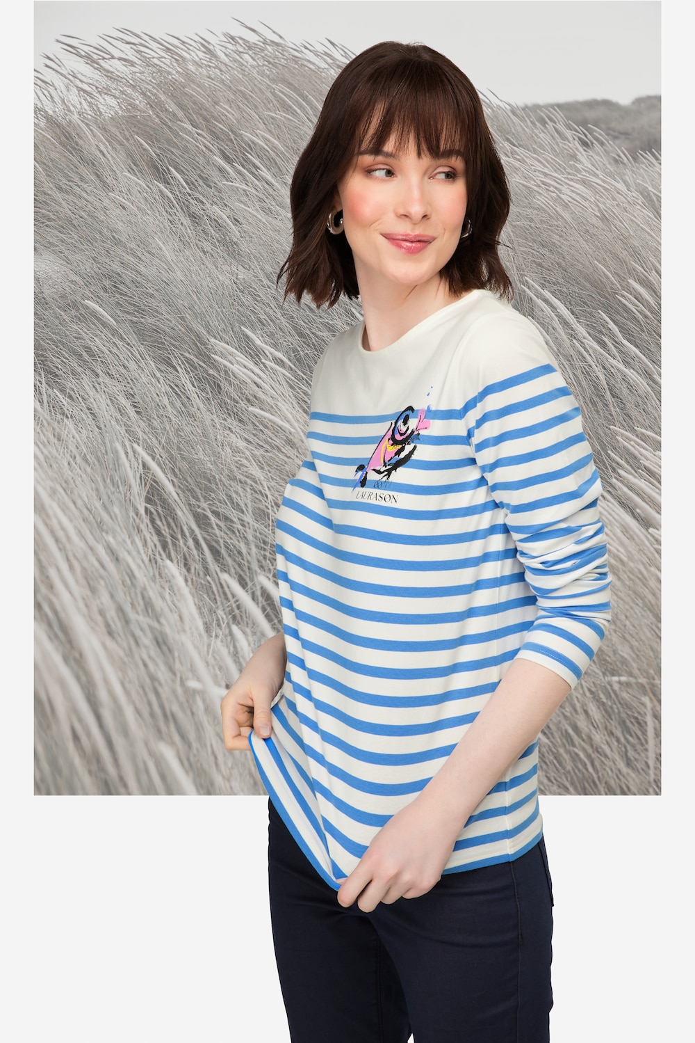 Große Größen T-Shirt, Damen, blau, Größe: L, Baumwolle, LAURASON von LAURASON
