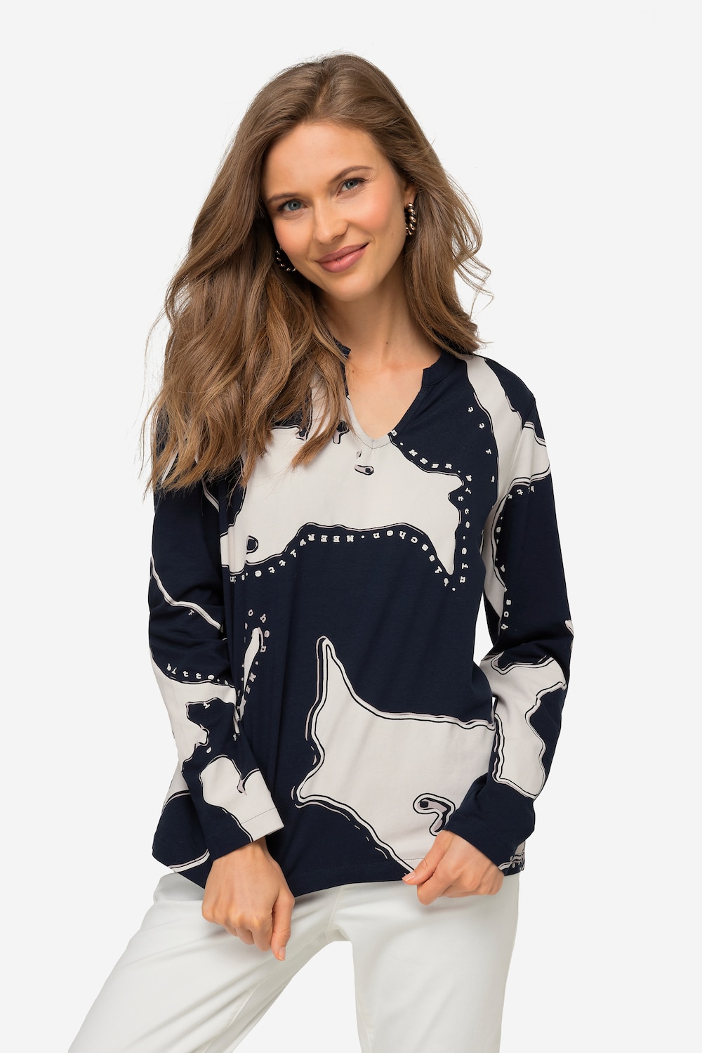 Große Größen T-Shirt, Damen, blau, Größe: L, Baumwolle, LAURASON von LAURASON