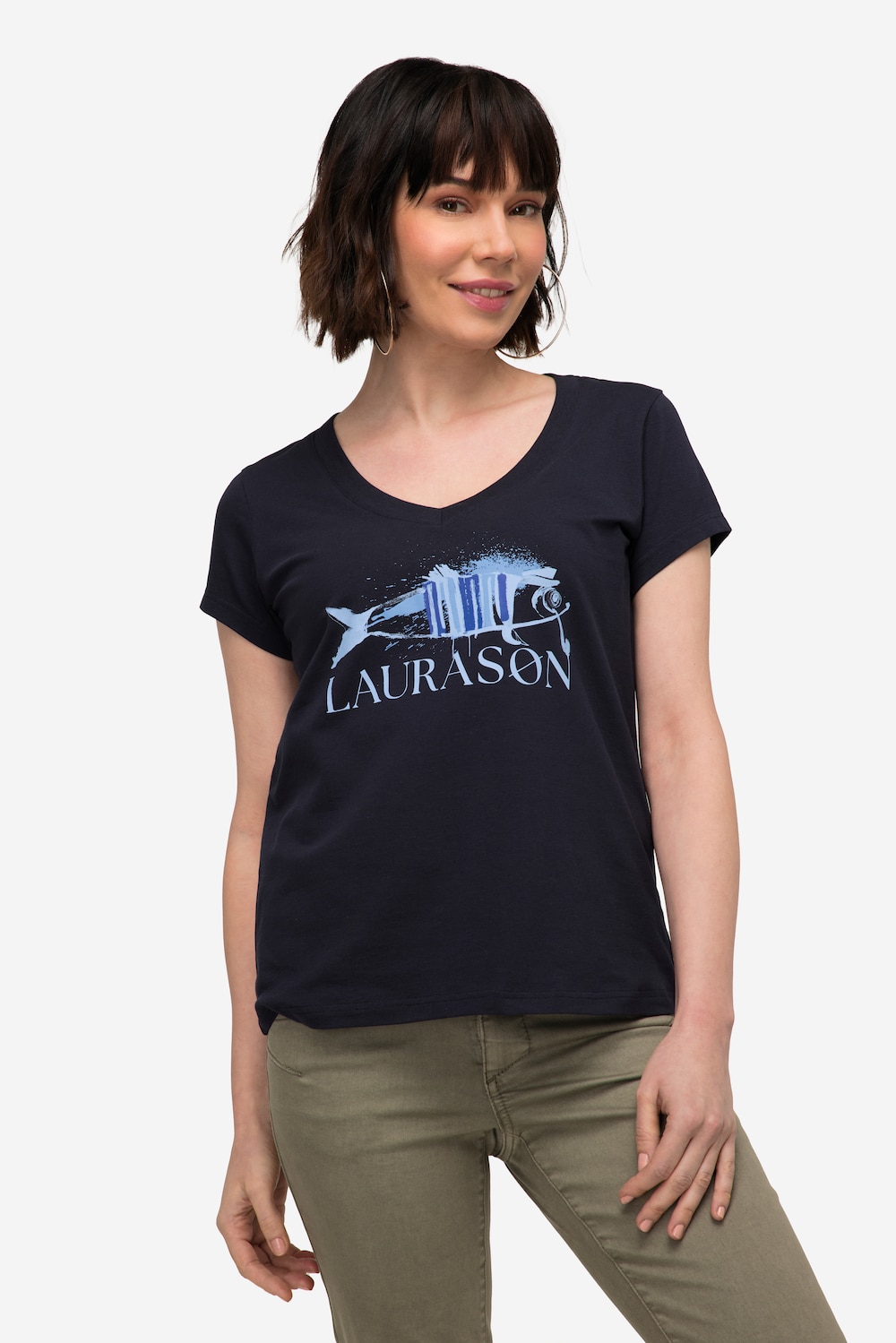 Große Größen T-Shirt, Damen, blau, Größe: S, Baumwolle, LAURASON von LAURASON