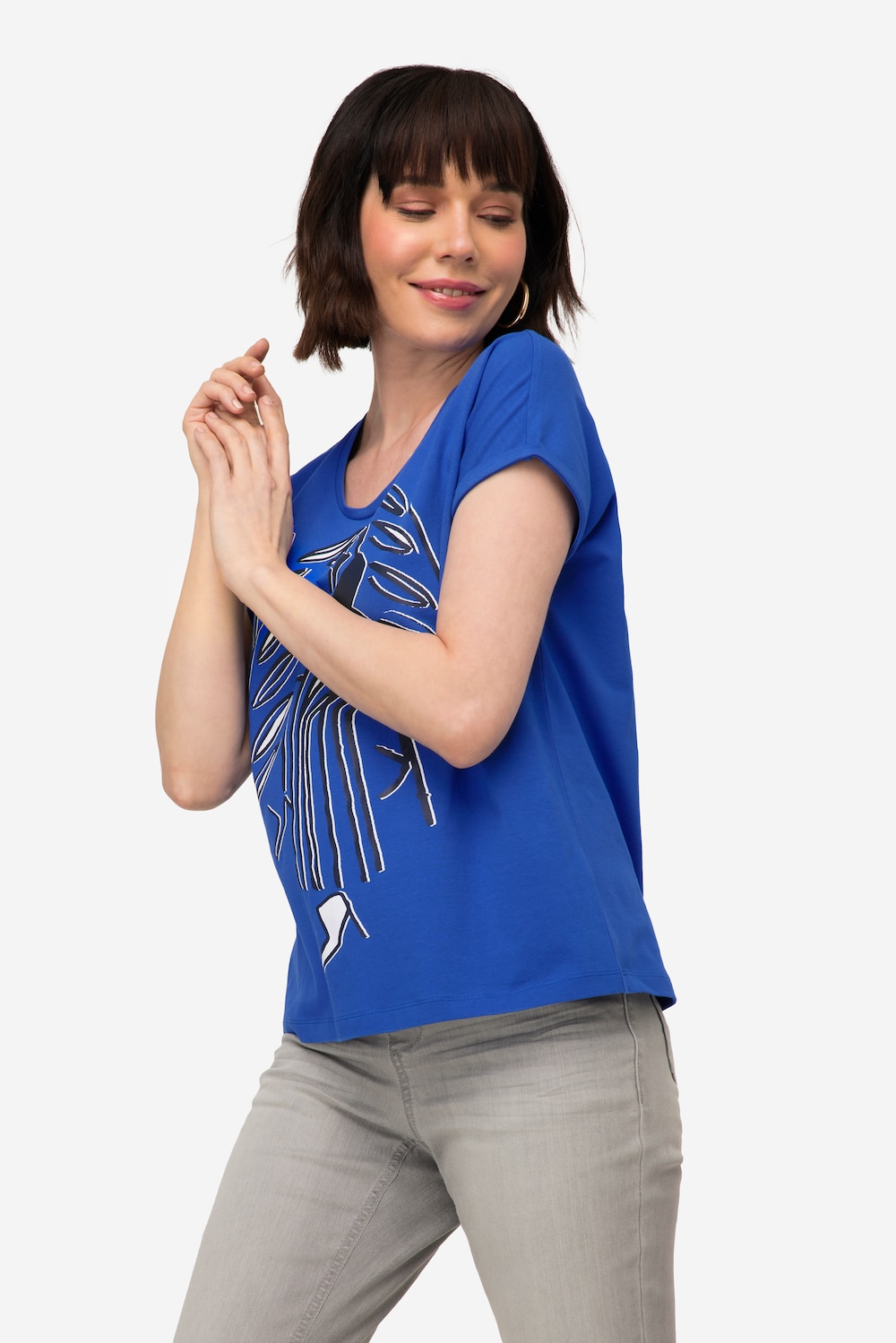 Große Größen T-Shirt, Damen, blau, Größe: XL, Baumwolle, LAURASON von LAURASON