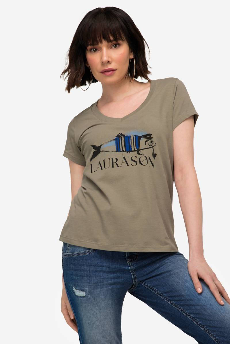 Große Größen T-Shirt, Damen, braun, Größe: S, Baumwolle, LAURASON von LAURASON