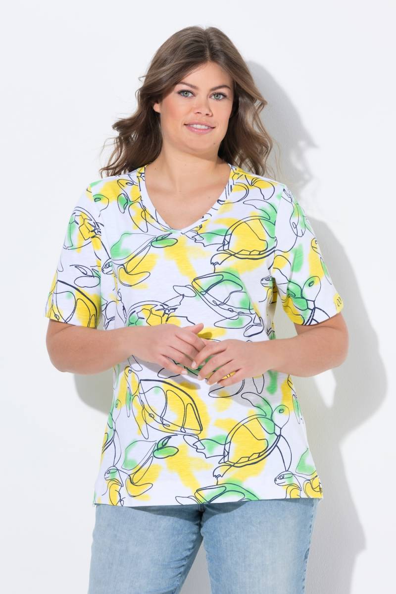 Große Größen T-Shirt, Damen, gelb, Größe: 52/54, Baumwolle, LAURASON von LAURASON