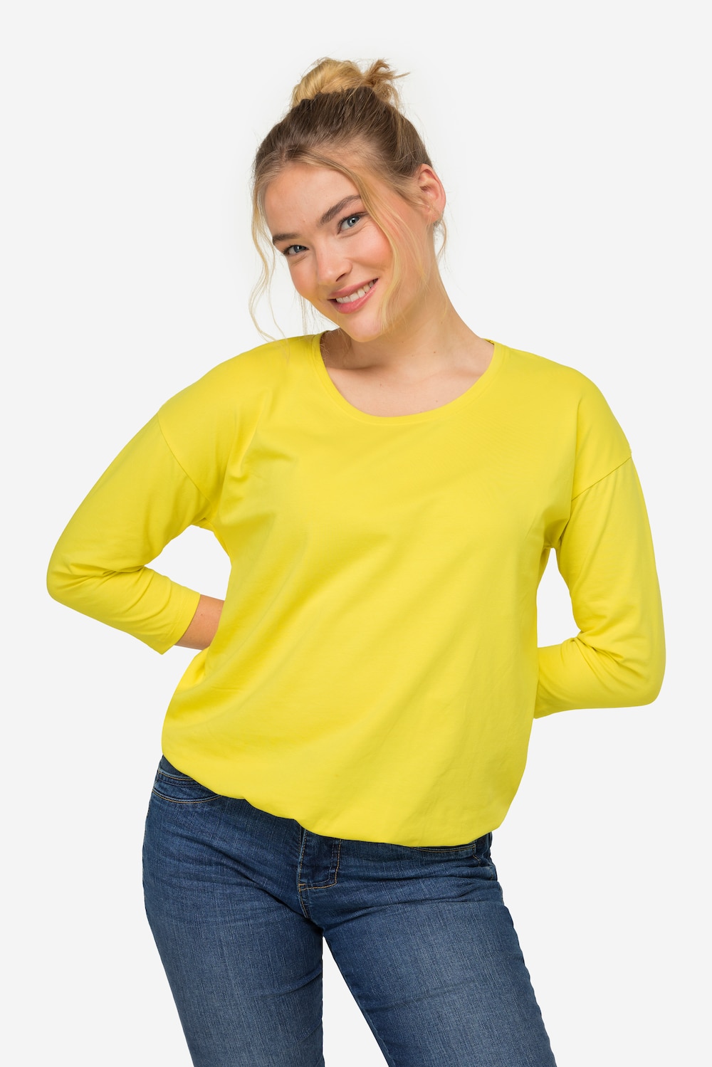Große Größen T-Shirt, Damen, gelb, Größe: XL, Baumwolle, LAURASON von LAURASON