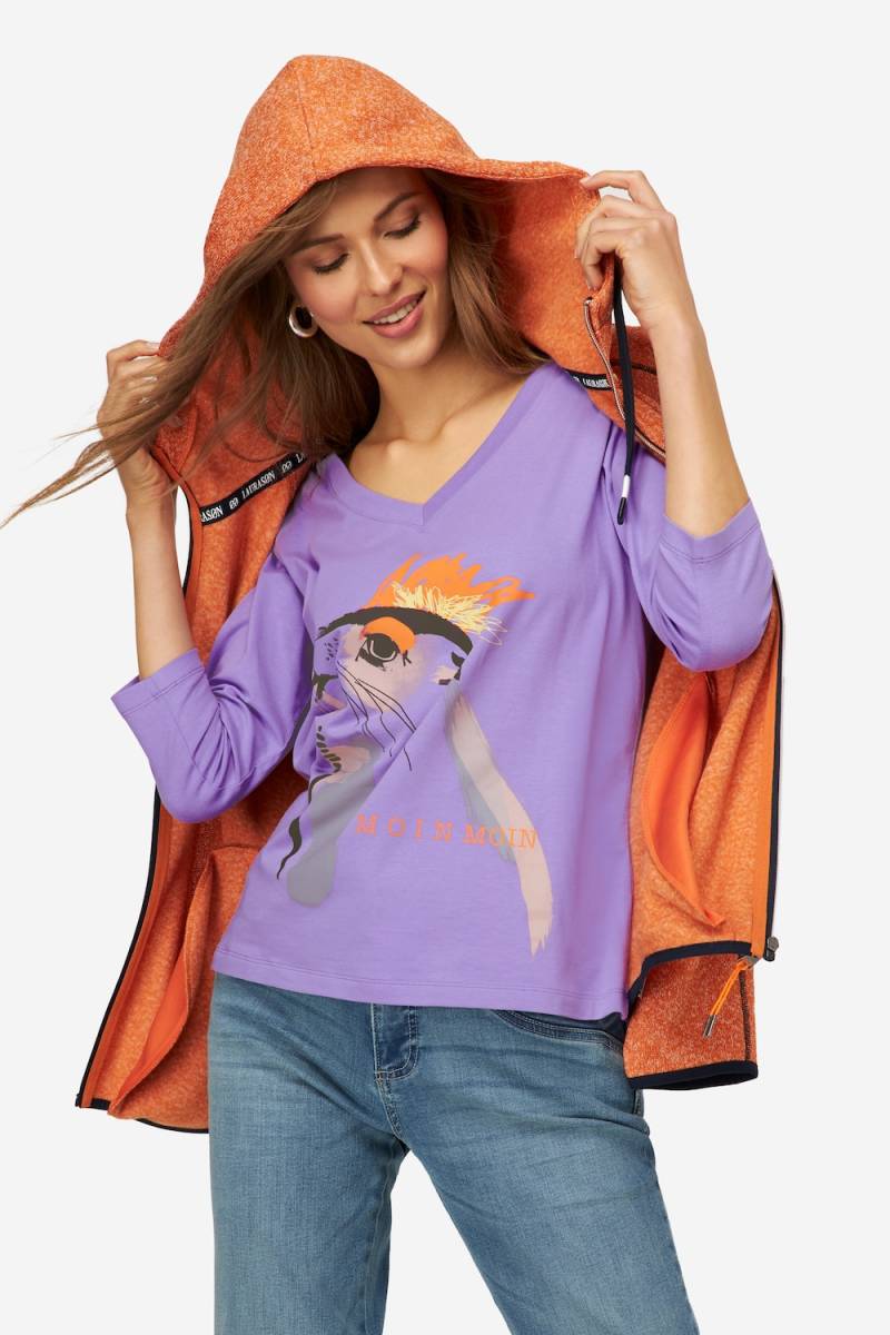 Große Größen T-Shirt, Damen, lila, Größe: L, Baumwolle, LAURASON von LAURASON