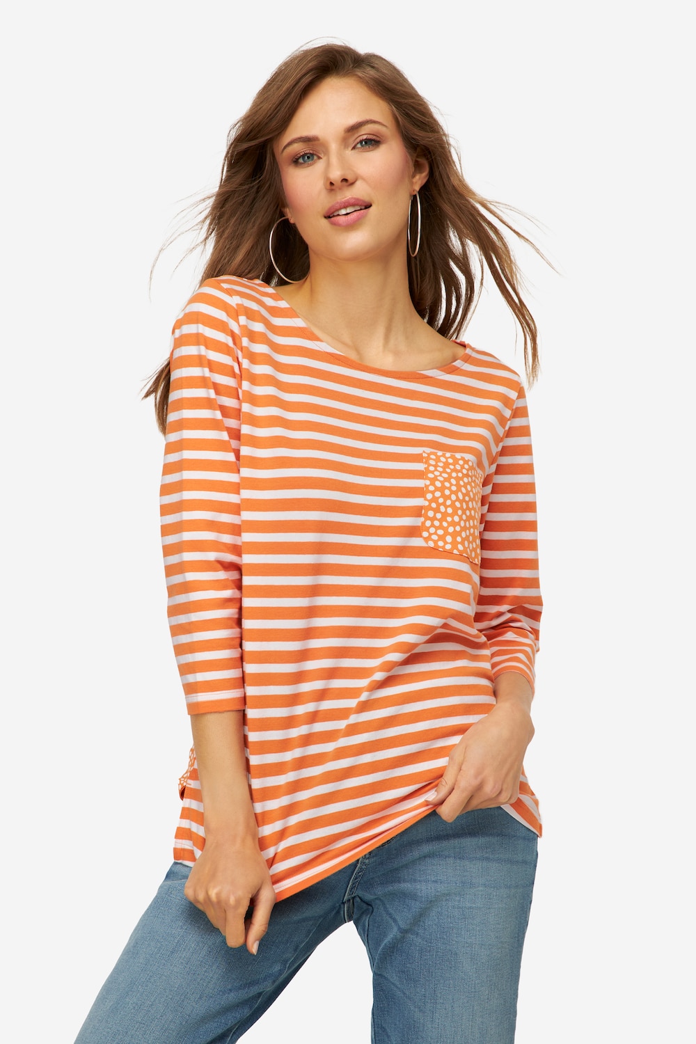 Große Größen T-Shirt, Damen, orange, Größe: S, Baumwolle, LAURASON von LAURASON