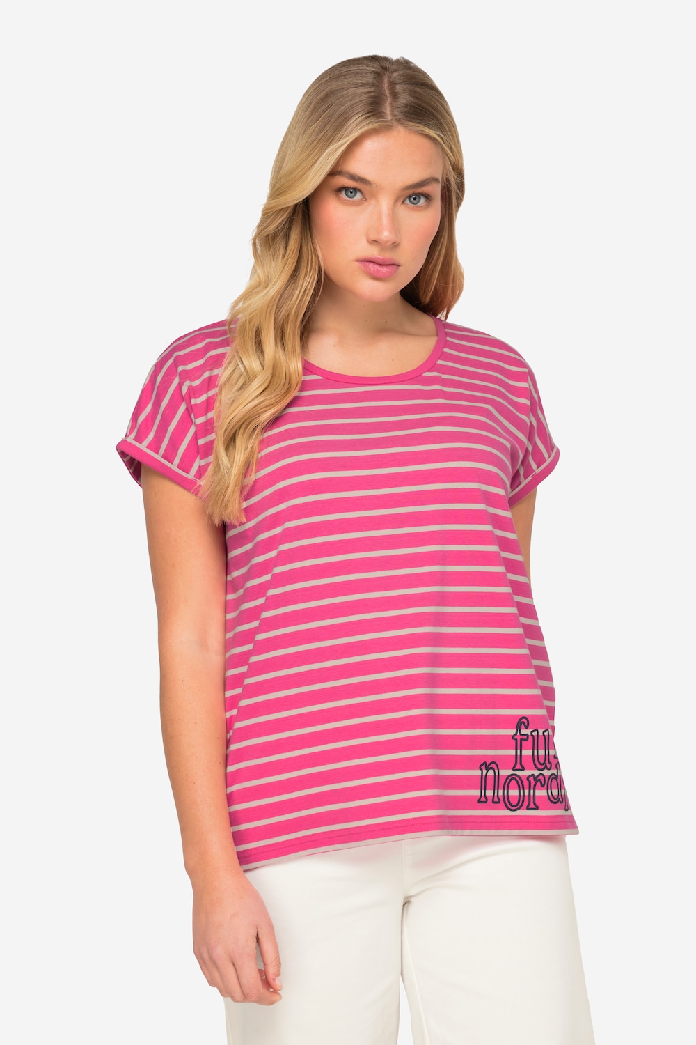 Große Größen T-Shirt, Damen, rosa, Größe: L, Baumwolle, LAURASON von LAURASON