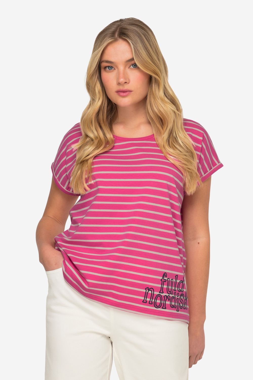 Große Größen T-Shirt, Damen, rosa, Größe: XL, Baumwolle, LAURASON von LAURASON