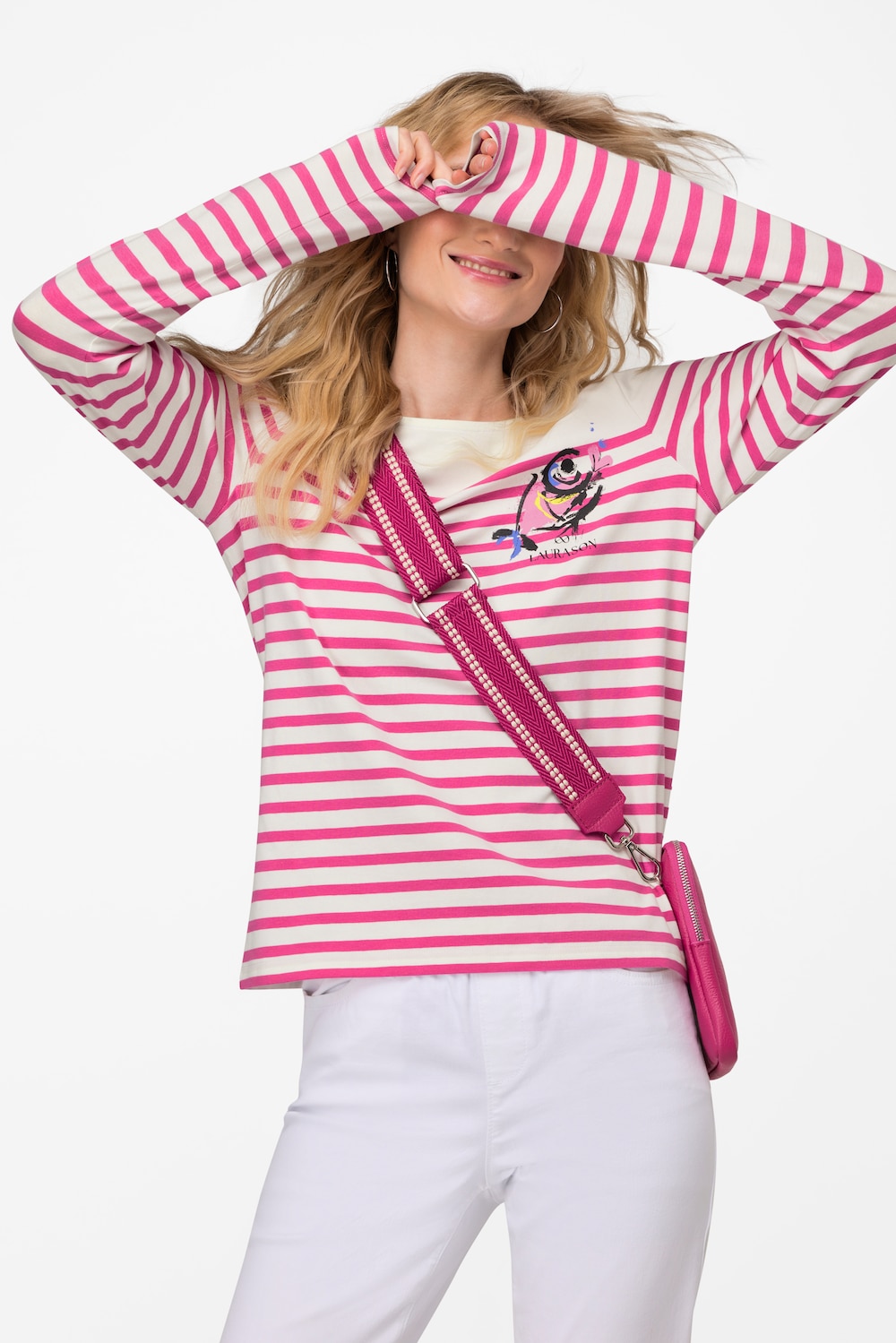 Große Größen T-Shirt, Damen, rosa, Größe: XL, Baumwolle, LAURASON von LAURASON