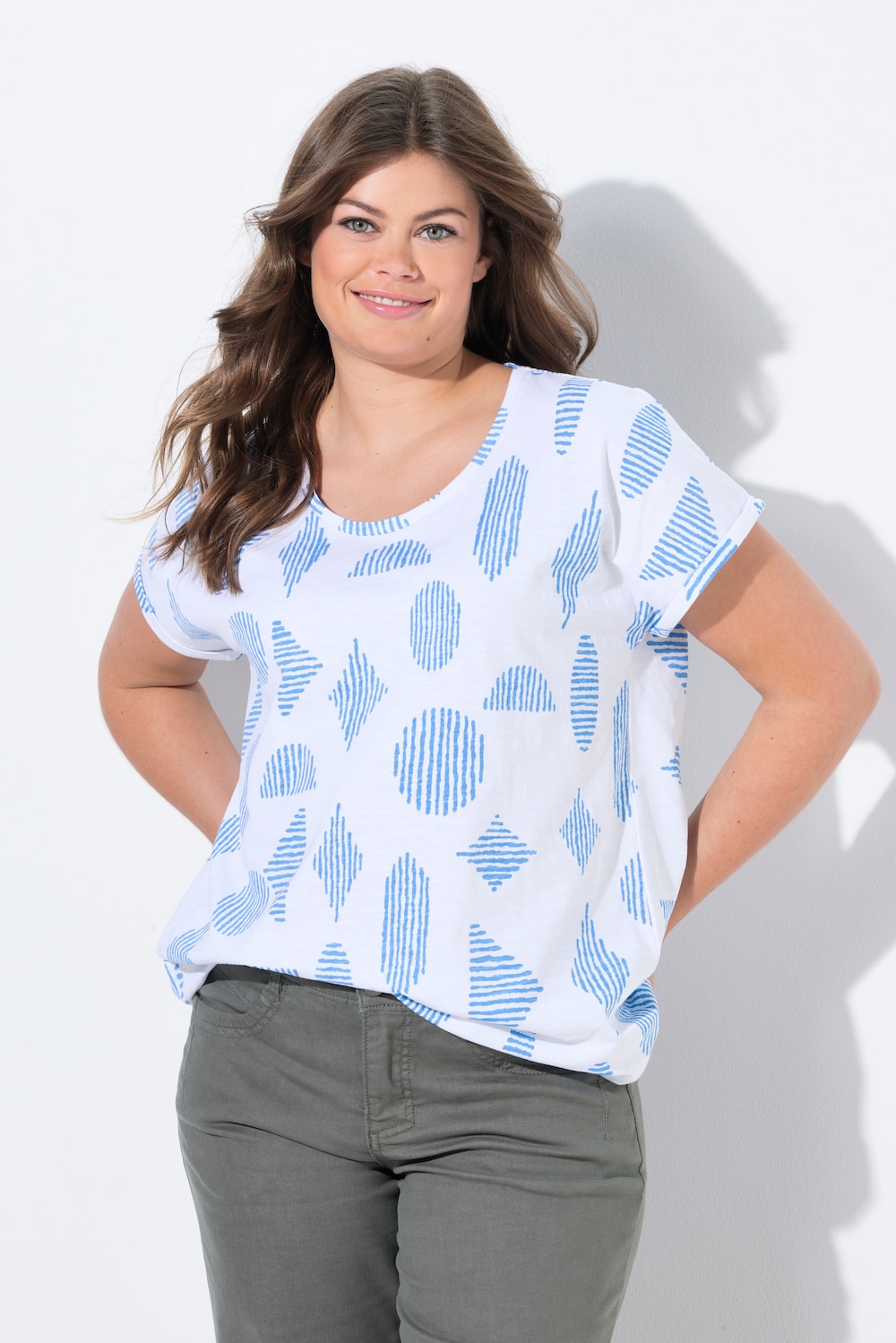 Große Größen T-Shirt, Damen, weiß, Größe: 52/54, Baumwolle, LAURASON von LAURASON