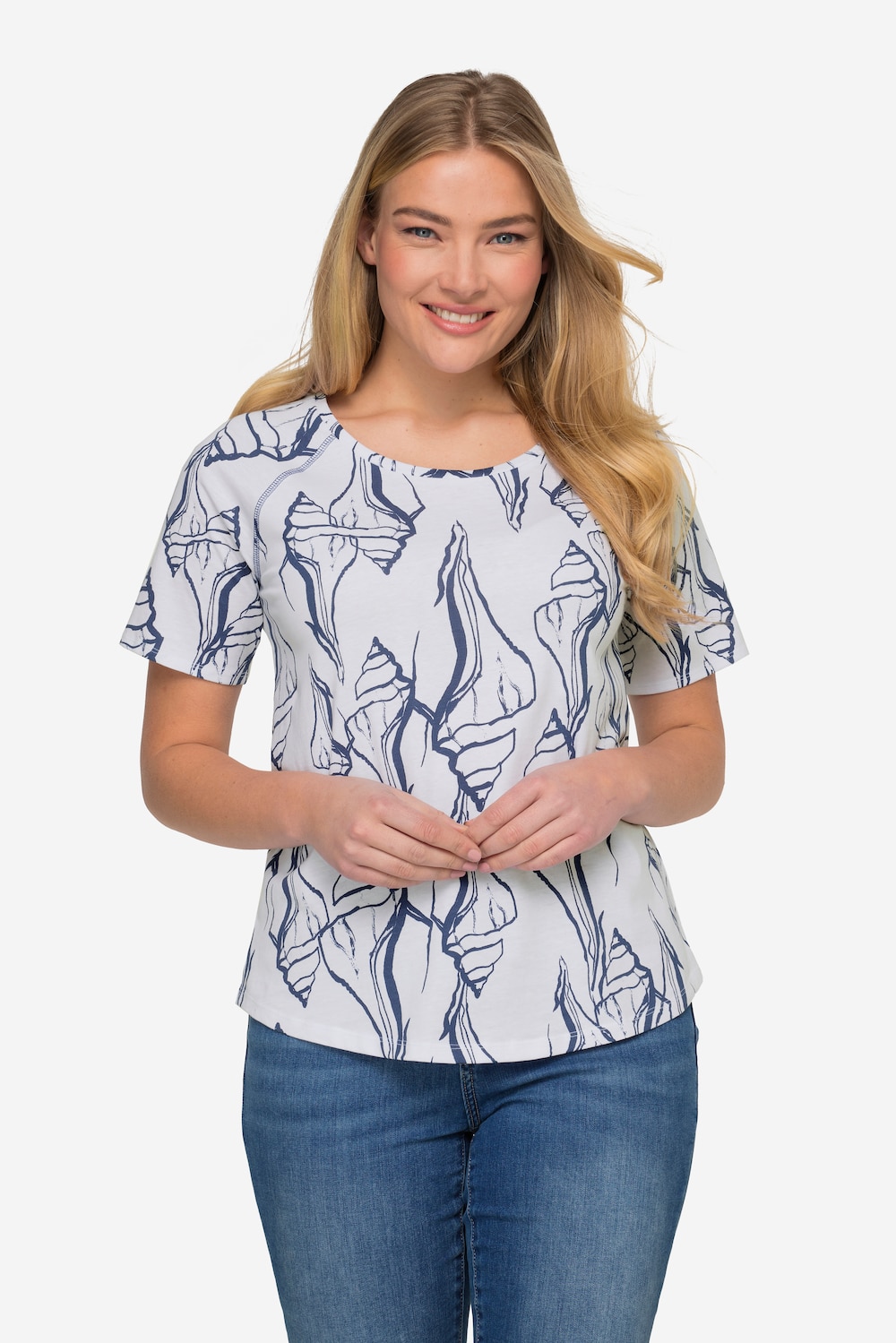 Große Größen T-Shirt, Damen, weiß, Größe: L, Baumwolle, LAURASON von LAURASON