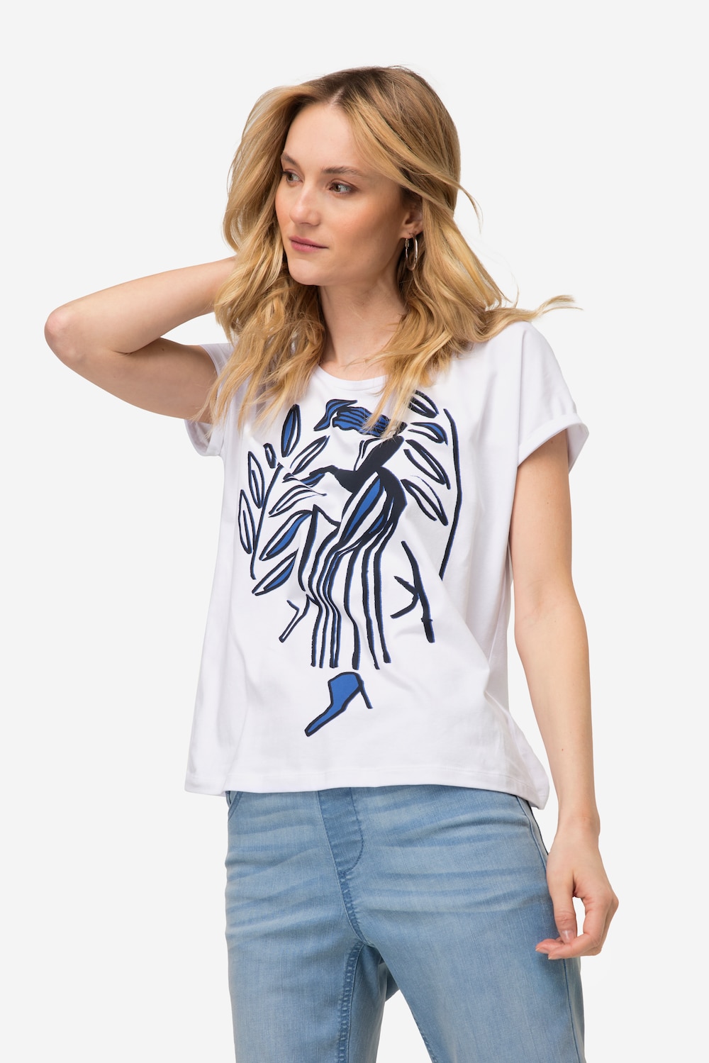 Große Größen T-Shirt, Damen, weiß, Größe: M, Baumwolle, LAURASON von LAURASON