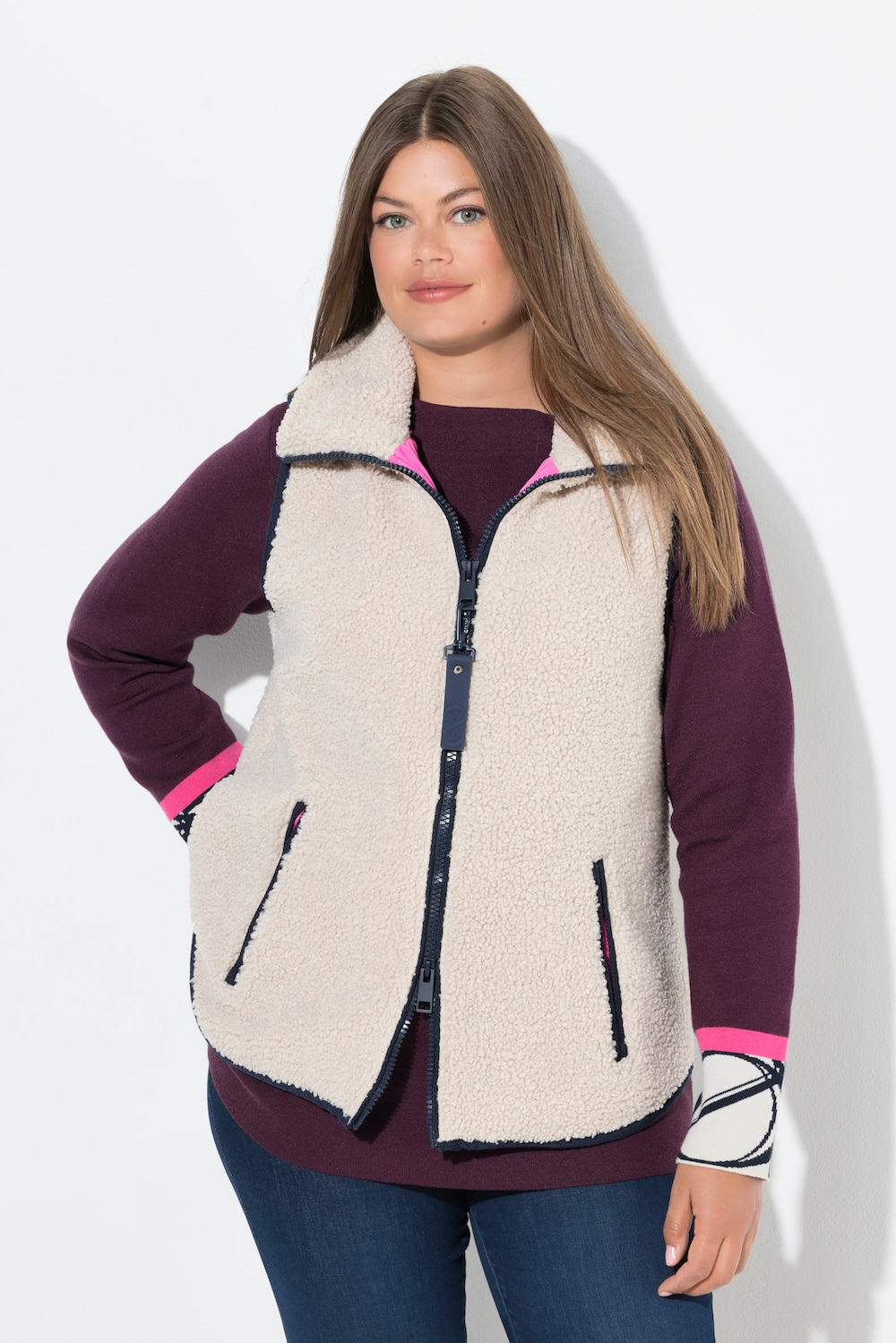 Große Größen Teddyweste, Damen, grau, Größe: 40/42, Polyester, LAURASON von LAURASON