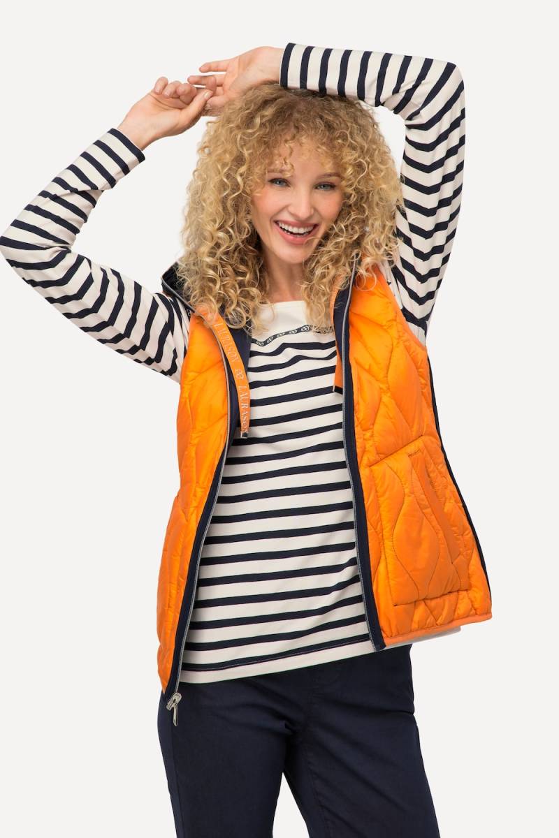 Große Größen Wende-Steppweste, Damen, blau, Größe: M, Synthetische Fasern, LAURASON von LAURASON