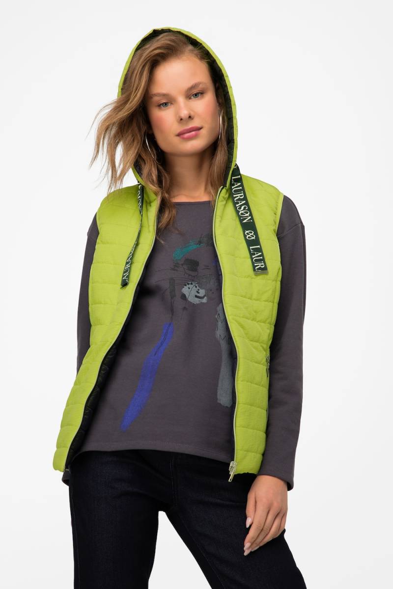Große Größen Wende-Steppweste, Damen, grün, Größe: S, Synthetische Fasern, LAURASON von LAURASON