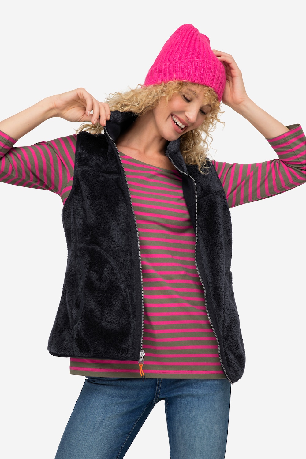 Große Größen Wende-Weste, Damen, blau, Größe: XL, Polyester, LAURASON Große Größen Wende-Weste, Damen, blau, Größe: XL, Polyester, LAURASON von LAURASON