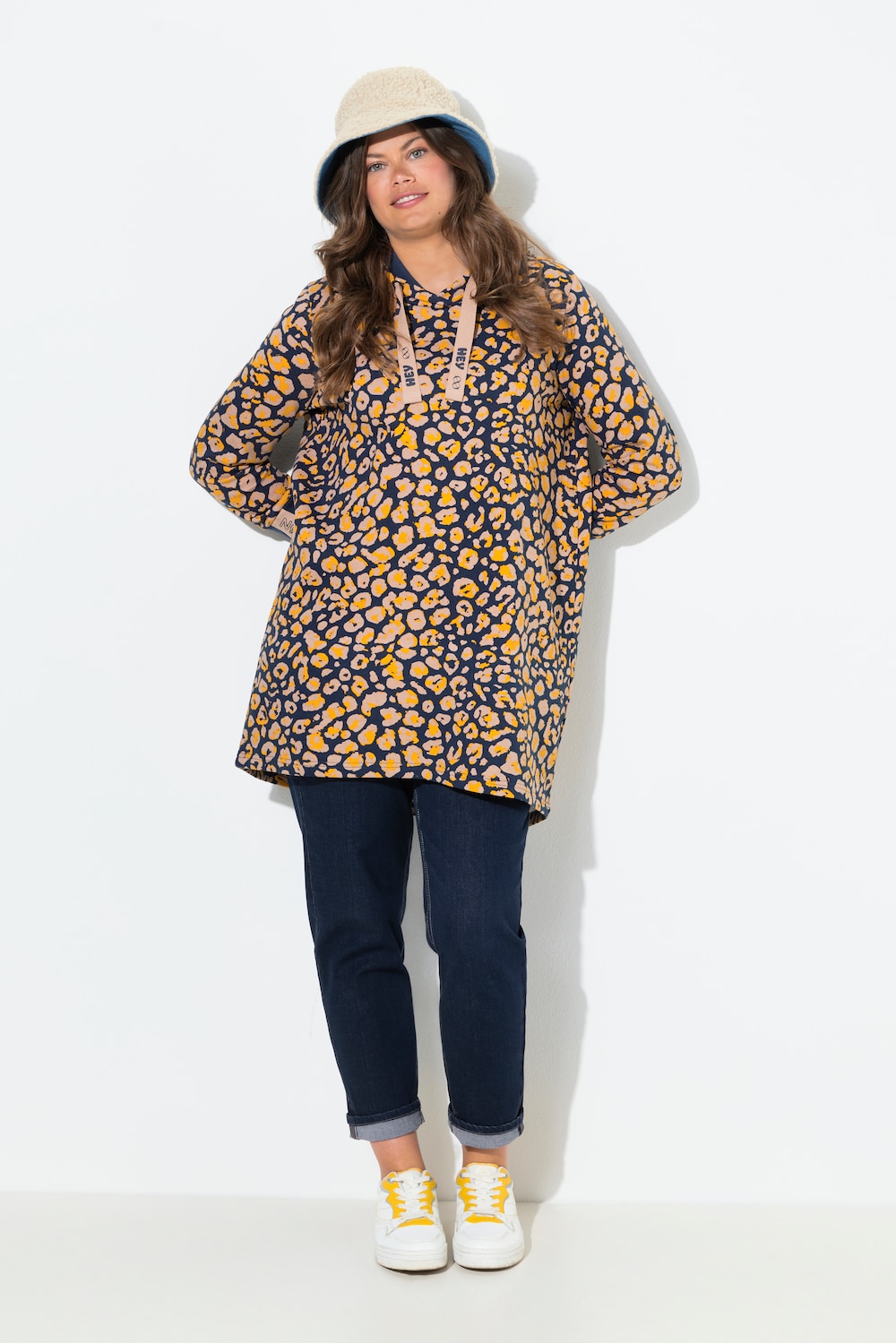 Große Größen long Sweatshirt, Damen, grau, Größe: 44/46, Baumwolle/Polyester, LAURASON von LAURASON