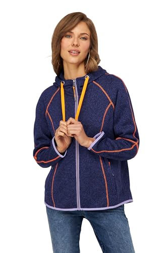 LAURASØN Strickfleece-Jacke, Kapuze, Zipper, Langarm, OEKO-TEX marine L 821282130-L von LAURASØN