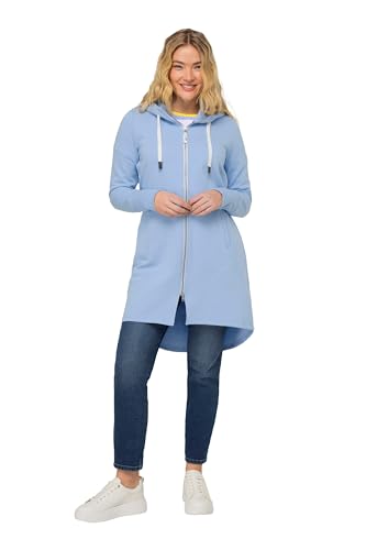 LAURASØN Sweatjacke, lang geschnitten, Kapuze, Taillen-Tunnelzug hinten, Langarm hellblau L 825934700-L von LAURASØN