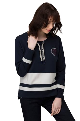 LAURASØN Sweatshirt, Streifen, Print, Rundhals, Langarm Marine L 819570130-L von LAURASØN