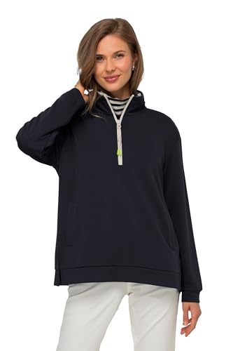 LAURASØN Sweatshirt, Troyerkragen, Langarm, Seitenschlitze Marine M 823462130-M von LAURASØN