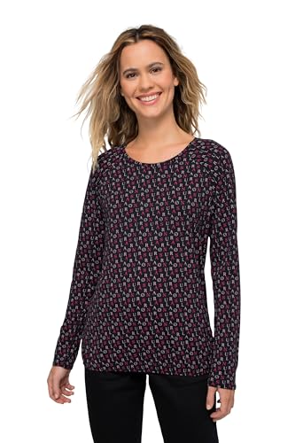 LAURASØN T-Shirt, Allover Print, Rundhals, Langarm, Oeko-TEX pink rot L 826677530-L von LAURASØN