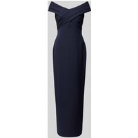 Lauren Ralph Lauren Abendkleid mit Gehschlitz Modell 'IRENE' in Dunkelblau, Größe 40 von Lauren Ralph Lauren